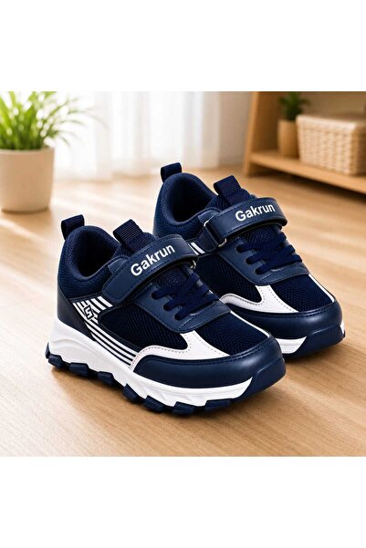 GAK RUN Unisex Çocuk Cırtlı  lastikli Rahat Günlük Sneaker anorak  Spor Ayakkabı hafif poli taban