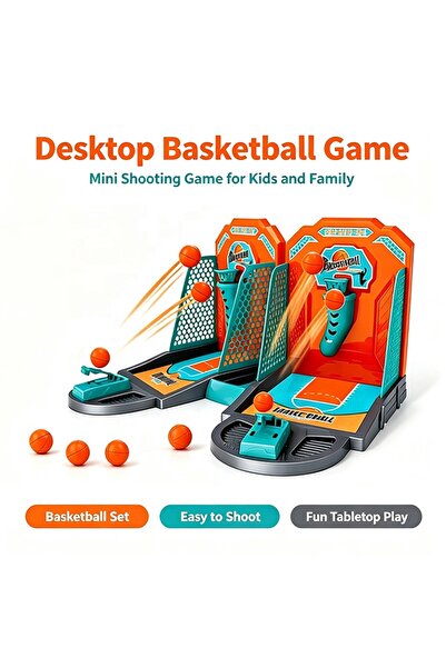 Generic Mini Dunk Arena Table Top Basketball Game - Spring-Loaded Portable Toy