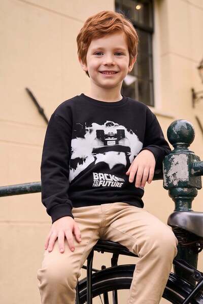 Fulla Moda Back to the Future Printed Boys' Sweatshirt