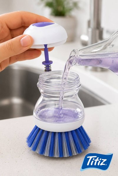 Titiz 2 bucăți TP 110 PERIE DE VASE CU REZERVOR DE DETERGENT