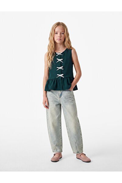 Koton Crew Neck Sleeveless Bowknot Blouse