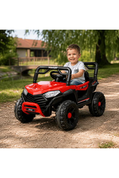 OEM Mașină electrică pentru copii, tip Jeep, MP3, lumini și sunete, roșu