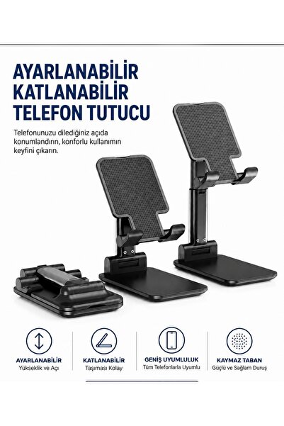MİMOZA PARK Masa Üstü Tablet Ve Telefon Tutucu Stand 2 Kademeli Uzunluk Ayarl...
