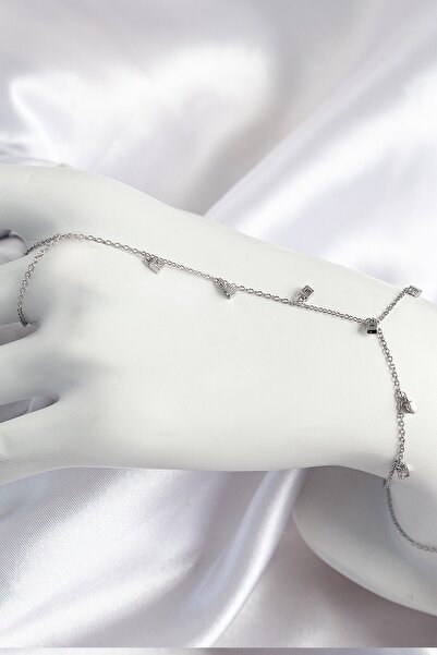Inure Jewelry موديل متدلي من حجر الزركون النحاسي لون فضي للنساء شاهمران
