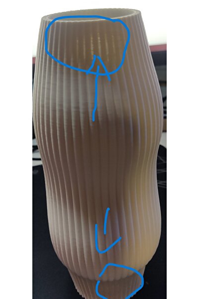 3DPROGA (KUSURLU ÜRÜN RENK BEYAZDIR )Dalgalı Tasarım 3D Baskı Dekoratif Vazo ...