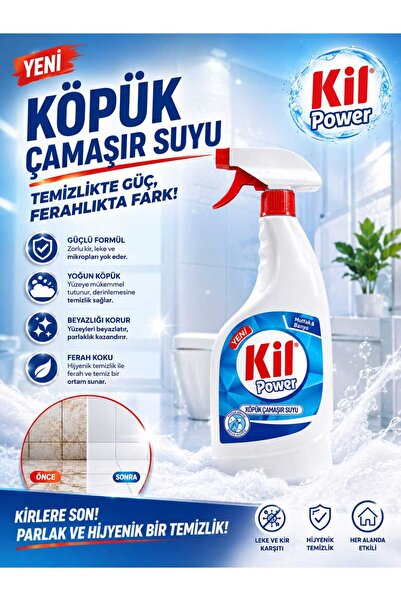 KİL POWER KÖPÜK ÇAMAŞIR SUYU 1 X 775 ML (BİR ADET DİR)
