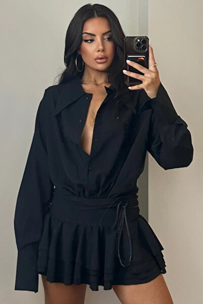 Eka Women's Black Shirt Dress 1026- 221567