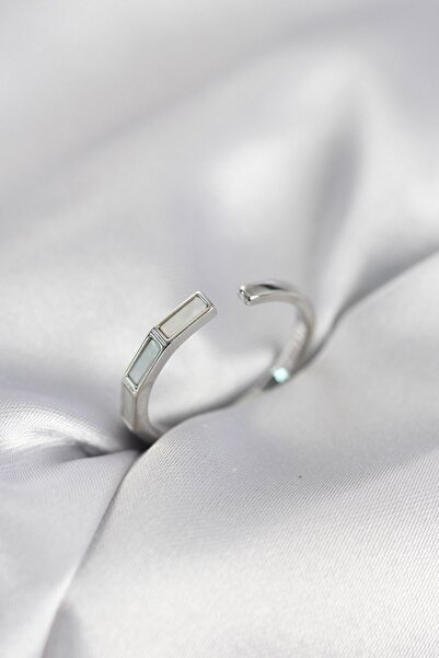 Inure Jewelry Silver Color Pearlescent Bar Model Women's Ring
