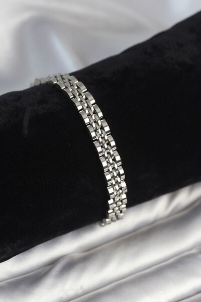 Inure Jewelry سوار رجالي من الفولاذ 316L بسمك 7 ملم باللون الفضي