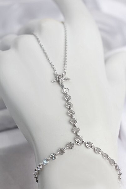 Inure Jewelry Silver Color Brass Zircon Stone Sea Star Model Şahmeran