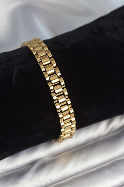 Inure Jewelry 316L Steel Gold Color 9 mm Thickness Men's Bracelet