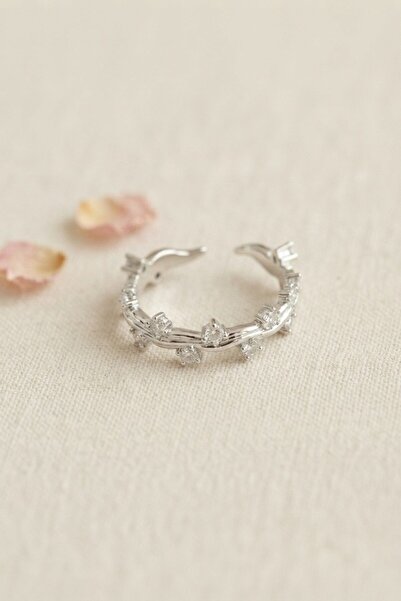 Inure Jewelry Silver Color Zircon Stone Ivy Model Women's Ring
