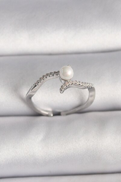 Inure Jewelry Brass Silver Color Zircon Stone Adjustable Ring