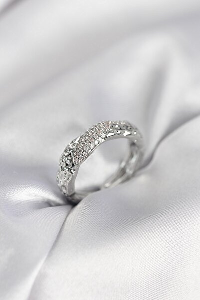 Inure Jewelry Silver Color Women's Ring with Zircon Stone and Puntal