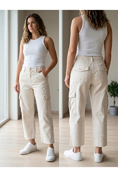 Casy’s by Gossyp Beyaz kargo pantolon