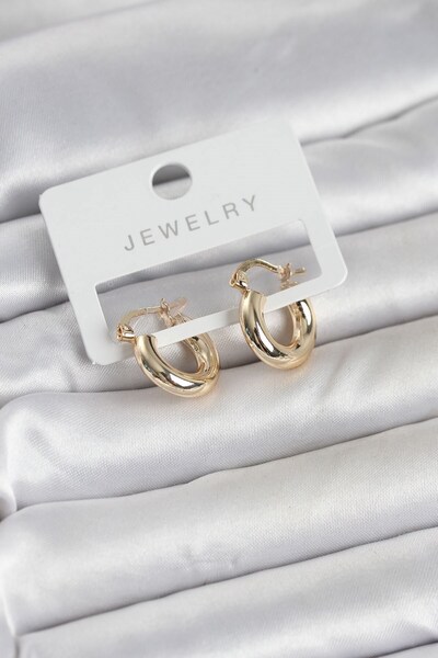 Inure Jewelry حلق نسائي من النحاس باللون الذهبي مقاس 15 ملم