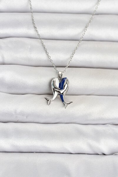 Inure Jewelry 316L Steel Chain Silver Color Dolphin Model Women's Necklace
