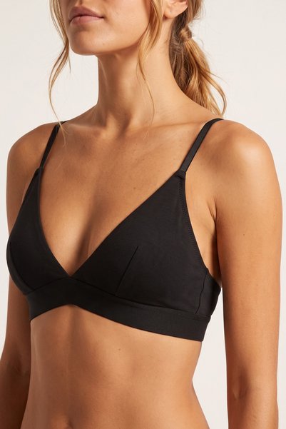 Atelier Tuberose Women's Triangle Bra Cotton Non-Padded Triangle Bra Bralet Crop