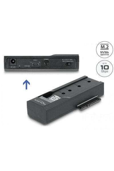 DELOCK Convertor USB type C la SSD M.2 NVMe sau SATA, 64253