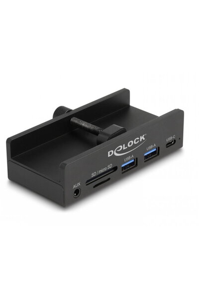 DELOCK Hub USB-A 5Gbps cu 2 x USB-A/1 x USB Type C/SD+MicroSD/mufă stereo pen...