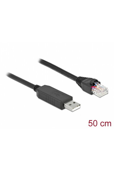 DELOCK Cablu USB la serial RS-232 RJ45 (pentru router Cisco) T-T 0.5m, 64159