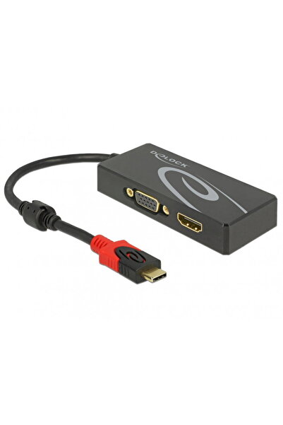 DELOCK Adaptor USB tip C (DP Alt Mode) la 1 x HDMI + 1 x VGA, 87730