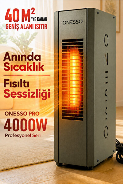 ONESSO PRO 4000W Sessiz Elektrikli Fanlı Isıtıcı - 3 Modlu Termostatlı (40m²'...
