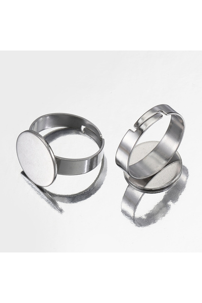 Choice 10pcs 14mm 10pcs 304 Stainless Steel Adjustable Ring Settings 8-14mm R...