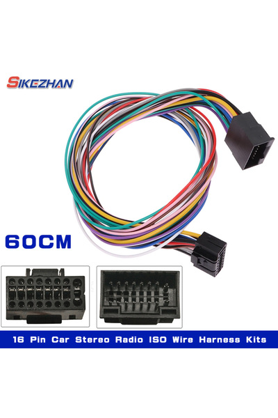 Choice 60CM 16 Pin Universal Car Stereo Radio ISO Wire Harness Kits Power Spe...