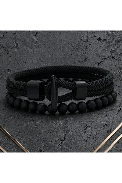 Choice onyx Noter Stylish 2Pcs Men Bracelet Set 6 Colors Available Hiphop Nau...