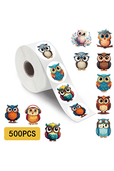 Choice 500PCS 500Pcs/roll Kawaii Cartoon Owl Sticker Creativity Notebook Aest...