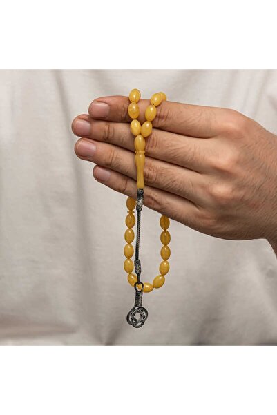 Inure Jewelry Silver Kazaz Tasseled Tight Amber Rosary