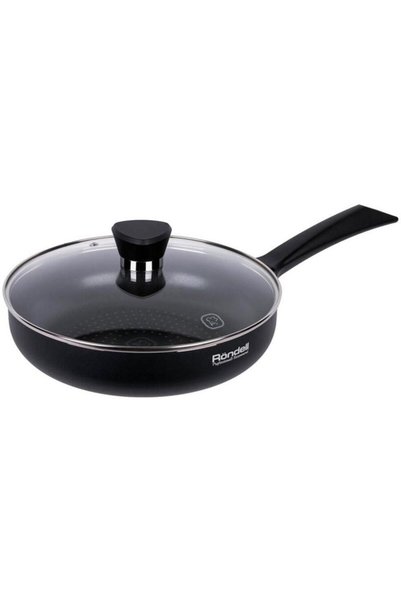 RONDELL Tigaie RDA-874 Arabesco 28cm cu capac, Neagra