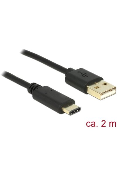 DELOCK Cablu USB 2.0 Tip-A mascul > USB Tip-C 2.0 mascul 2m negru