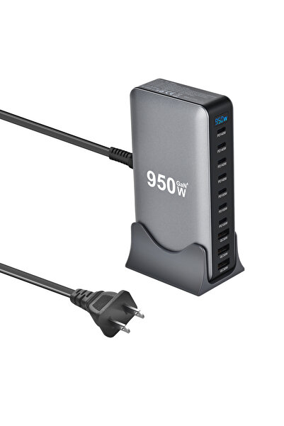 choice2 شاحن USB-C بقوة 950 واط بتقنية GaN، مزود بمقبس أمريكي، يدعم الشحن الس...