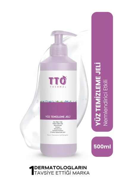 TTO Yüz Temizleme Jeli 500 ml Normal Akneli Rozalı Ciltler İçin Arındırıcı