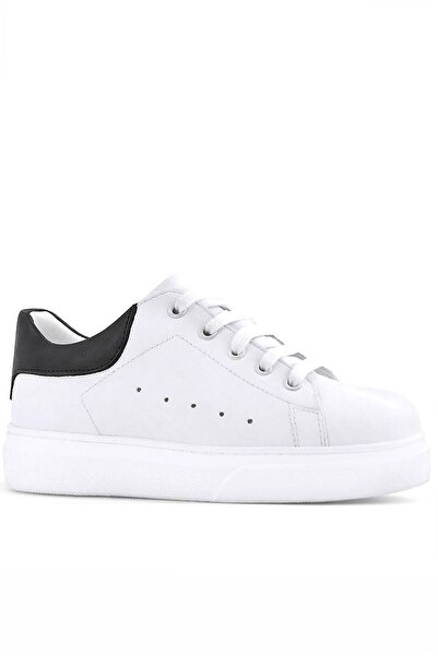 Rakerplus White Leather Laced Lightweight Sole Children's Sports Shoes
