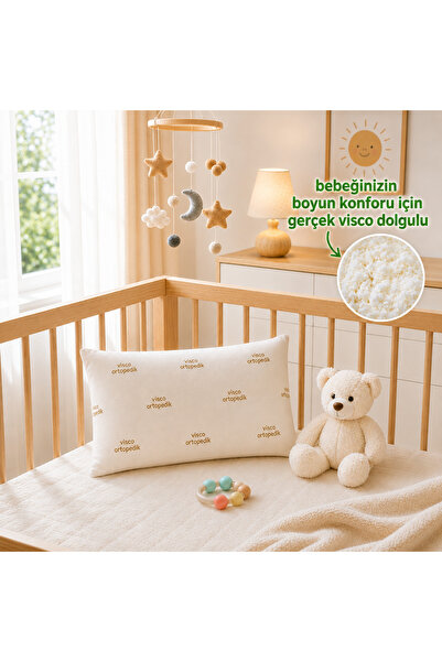 SEVHOME CONCEPT Dinlendirici Bebek Yastık, Visco Dolgulu- 30x50 cm - Rahat Uy...