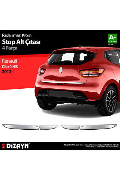 S Dizayn S-Dizayn Renault Clio 4 HB Krom Stop Alt Çıtası 4 Prç 2012-2019 7019099