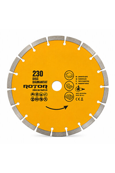 Rotor Seramik Kesme Elmas Kesici Disk 230x2.6x10x22.23 (Segmentli) - Seramik,...