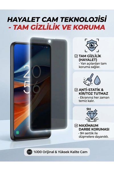 EGSTECH GALAXY A35 - GALAXY A55 Hayalet Cam Ekran Koruyucu Antistatik Privacy...