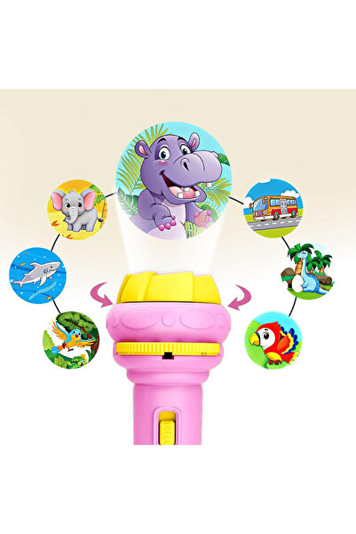 Choice1 80 Patterns Illuminated Projection Led Flashlight Baby Puzzle Teaching Cognition Early Knowledge Animal Pattern Bedtime Story