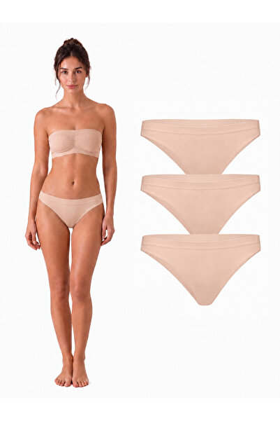 SONNORS 3-Pack Women's Skin Color Brazilian Panties Seamless, Non-Marking, Br...