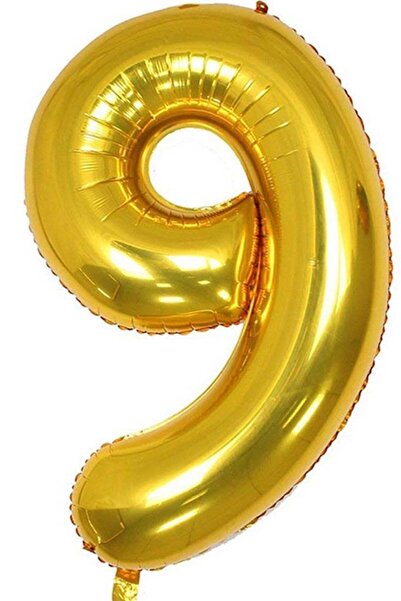 BeySüS Rakam Foil Balloon Gold 9 Rakam 40 Inch