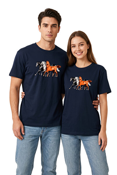 noetr Navy Blue Color Regular Fit Printed Men's Tshirt Ntr4005