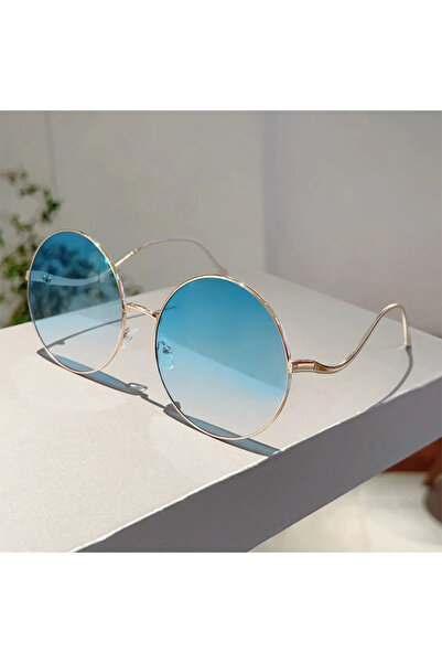 Choice golden gradient blue KAMMPT Oversized Round Sunglasses Women 2024 New ...
