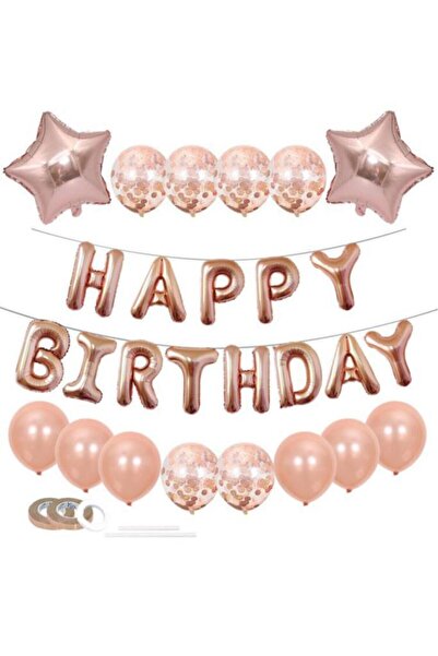 BeySüS Rose Gold Happy Birthday Birthday Set