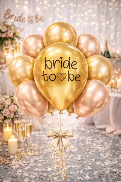 BeySüS Bride Balon Krom Altın 10lu 12 inç