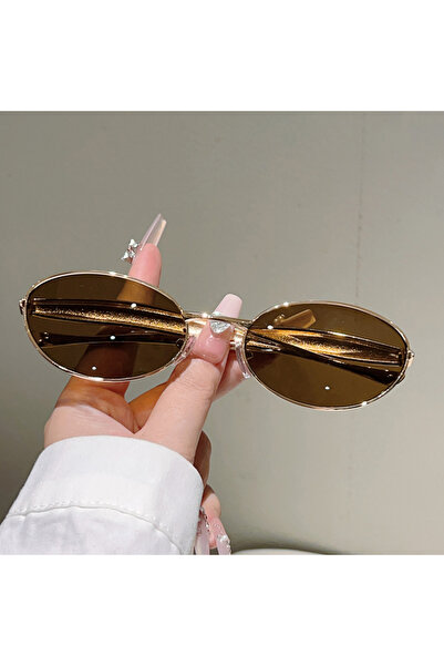 Choice as picture shows golden-brown KAMMPT Vintage Oval Sunglasses Women Fas...
