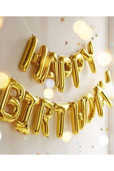BeySüS Happy Birthday Foil Balloon Birthday Party Happy Birthday Gold Color F...